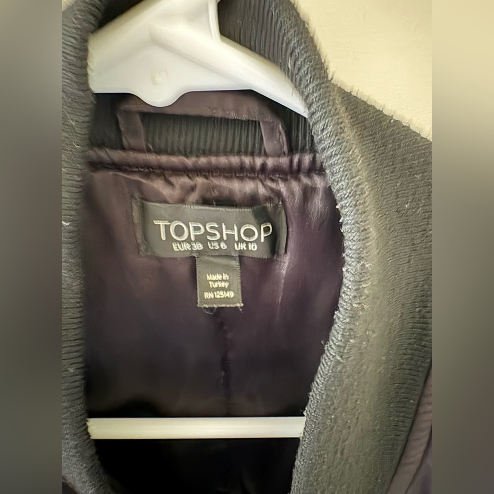T Classic Stylish Black Topshop Bomber Jacket | Size 6 - Picture 6 of 10